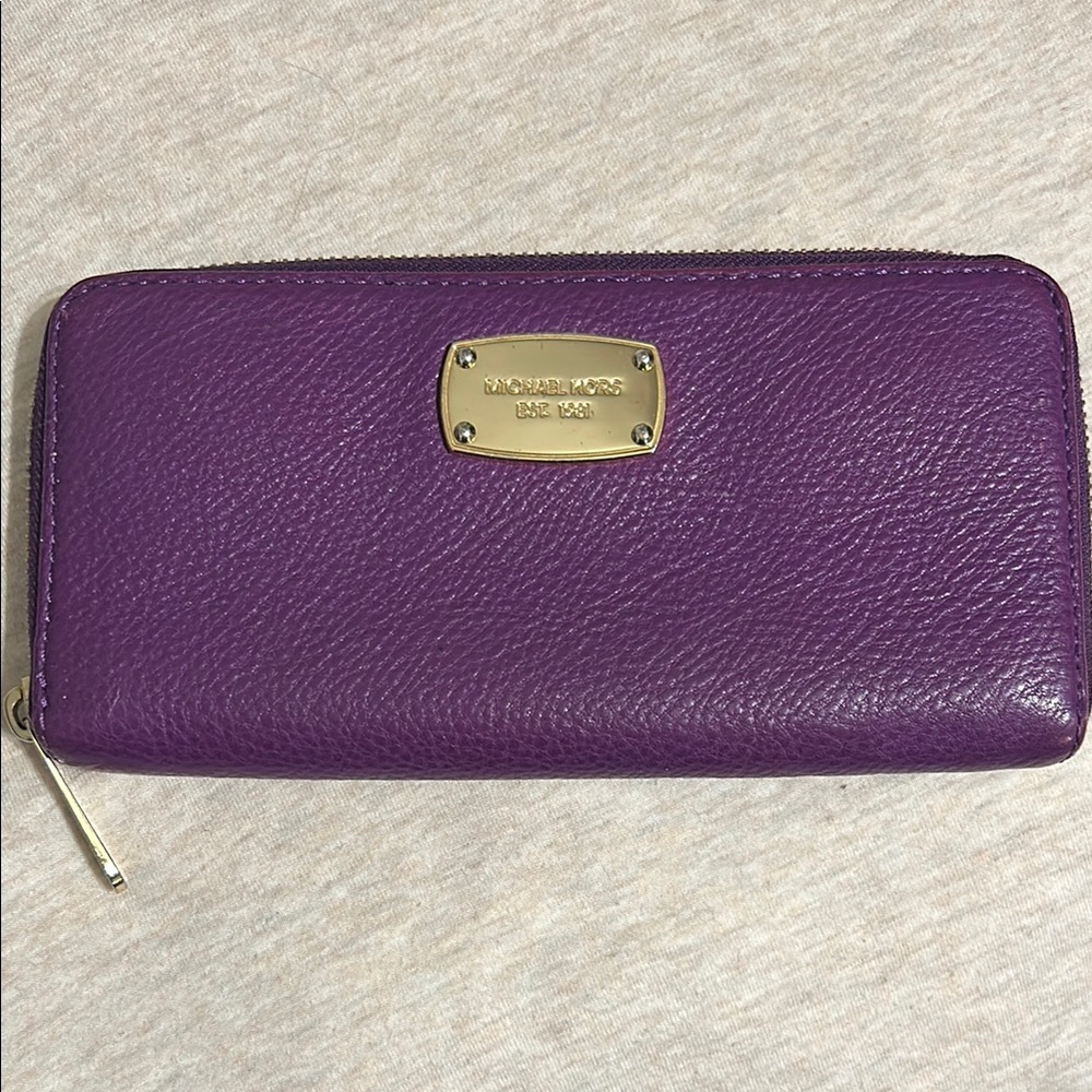 Michael Kors Purple Leather Wallet